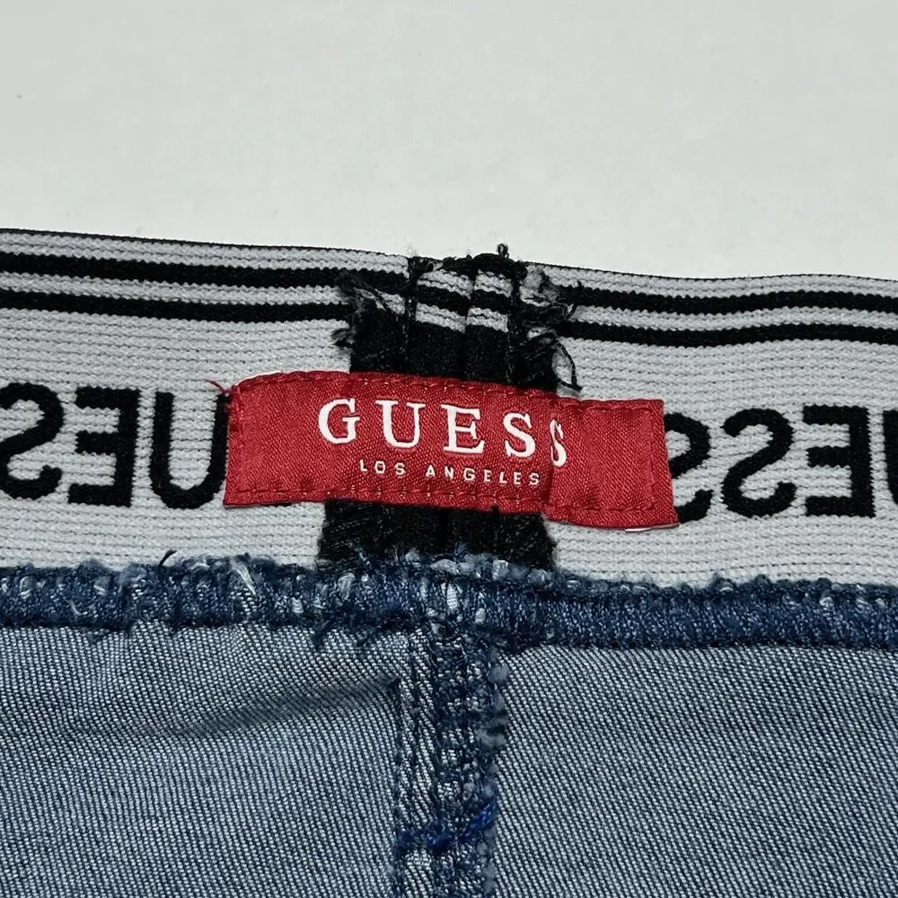 GUESS Skinny Jeans Elastic Waist Blue Stretch Denim Women's Size XL X Large - Picture 6 of 7